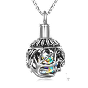 Tree of Life Ball Crystal Urn Necklace